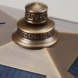Vintage Square Metal Solar Outdoor Glass Post Light Image - 13