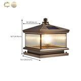 Vintage Square Metal Solar Outdoor Glass Post Light Image - 20