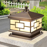 Vintage Square Metal Solar Outdoor Glass Post Light Image - 3