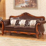 Vintage Tear Resistant Oiled Leather Flared Arm Sofa Image - 1