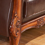 Vintage Tear Resistant Oiled Leather Flared Arm Sofa Image - 11