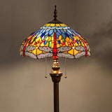 Vintage Tiffany Style Dome Stained Glass Floor Lamp Image - 7