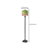 Vintage Tiffany Style Stained Dome Glass Floor Lamp #size