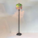 Vintage Tiffany Style Stained Dome Glass Floor Lamp Image - 6