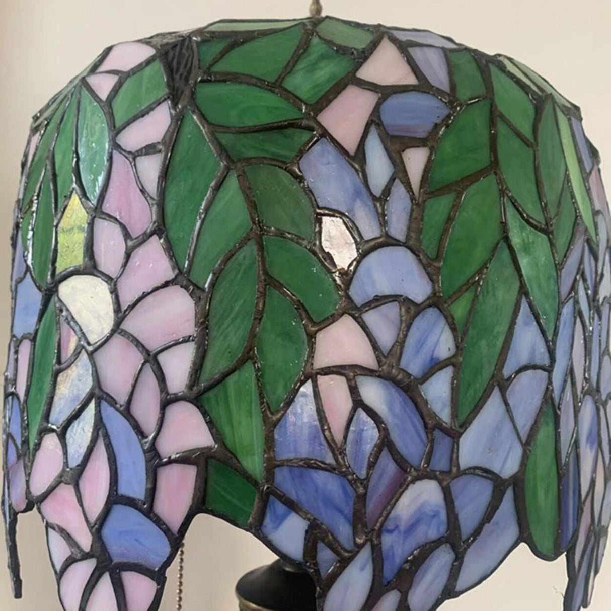 Vintage Tiffany Style Stained Dome Glass Floor Lamp Image - 7