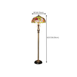 Vintage Tiffany-Style Stained Glass Dome Floor Lamp #size