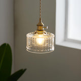 Vintage Transparent Glass Pendant Light Image - 10