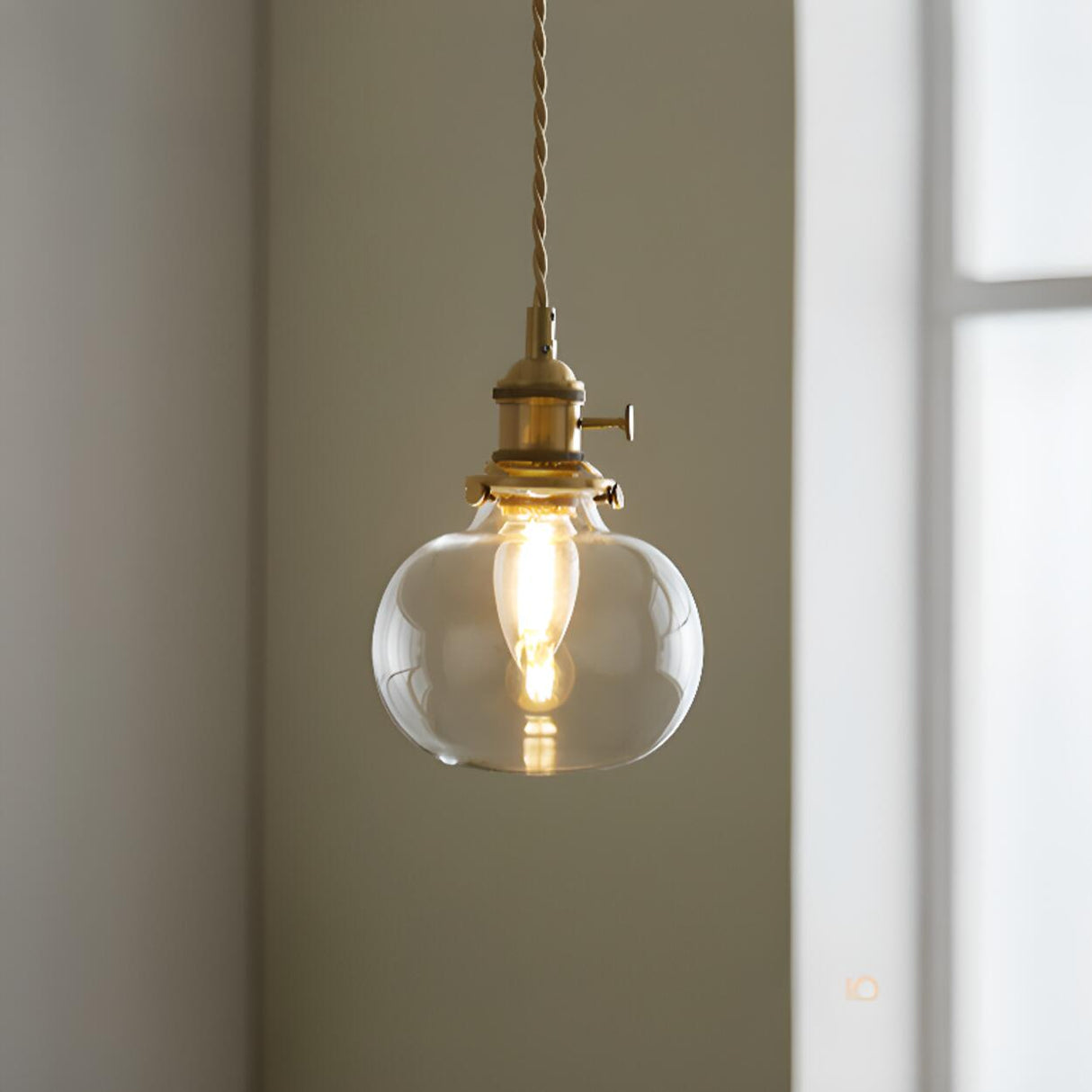 Vintage Transparent Glass Pendant Light Image - 12