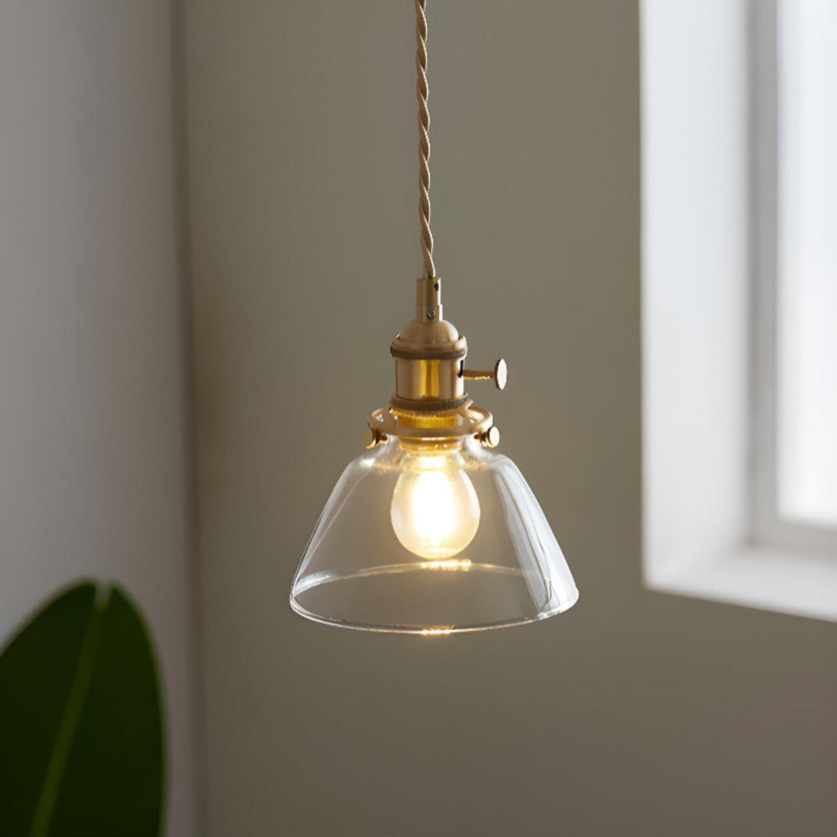 Vintage Transparent Glass Pendant Light Image - 14