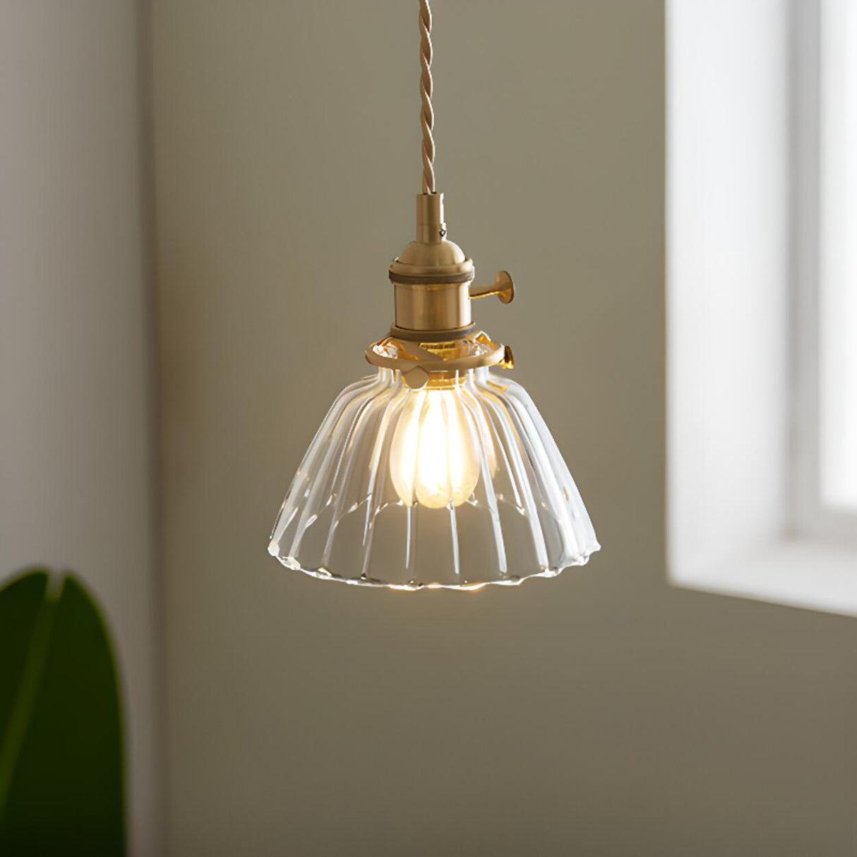 Vintage Transparent Glass Pendant Light Image - 16
