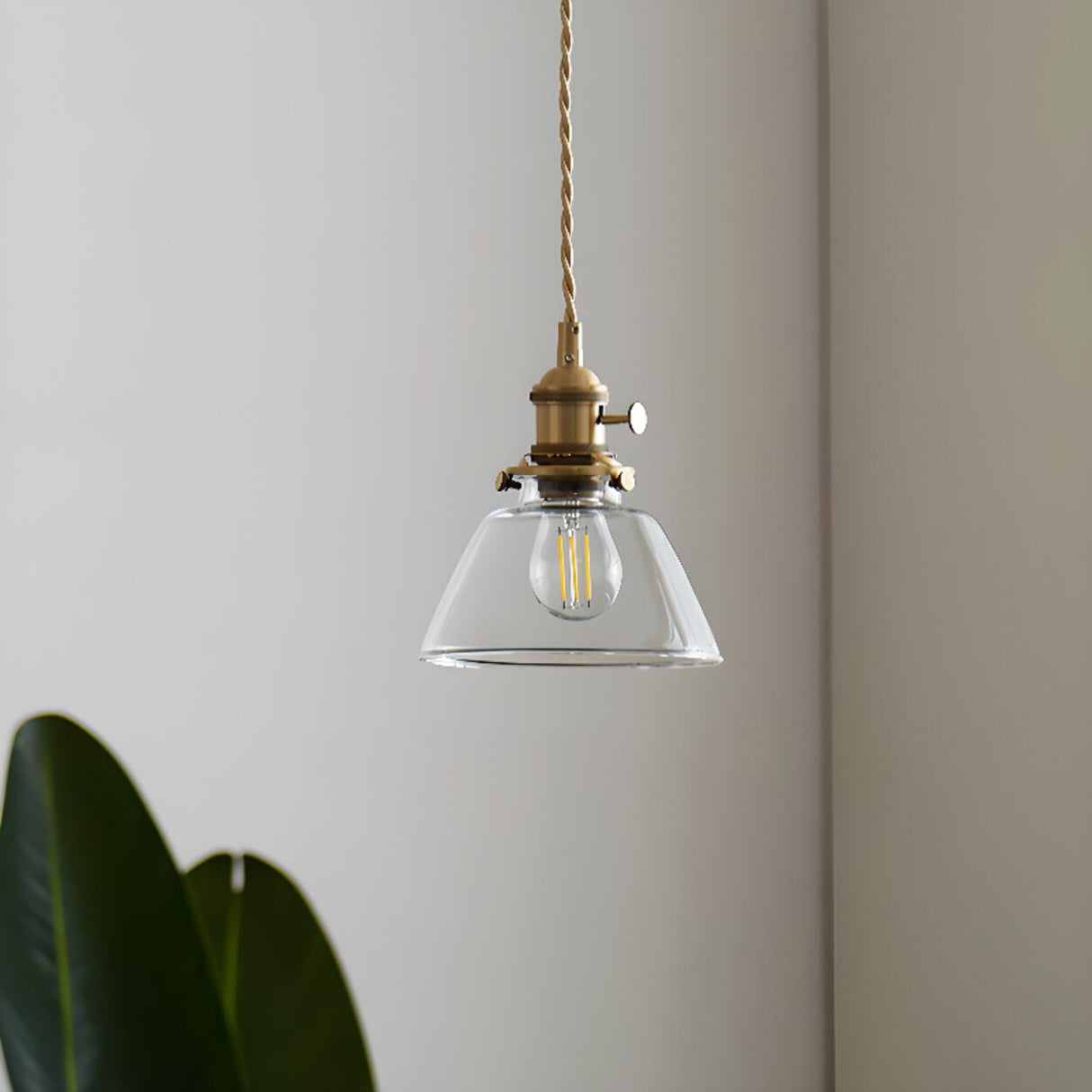 Vintage Transparent Glass Pendant Light Image - 17