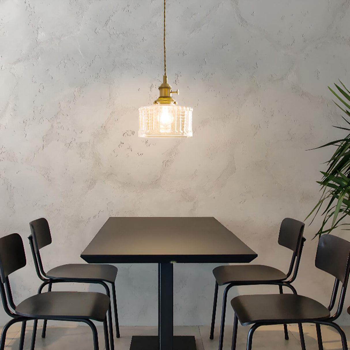 Vintage Transparent Glass Pendant Light Image - 2