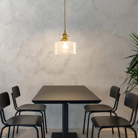 Vintage Transparent Glass Pendant Light Image - 2