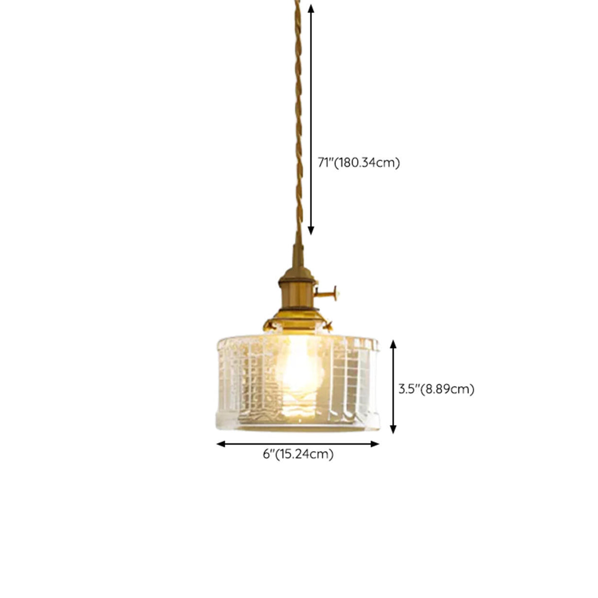 Vintage Transparent Glass Pendant Light 