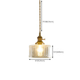Vintage Transparent Glass Pendant Light #size