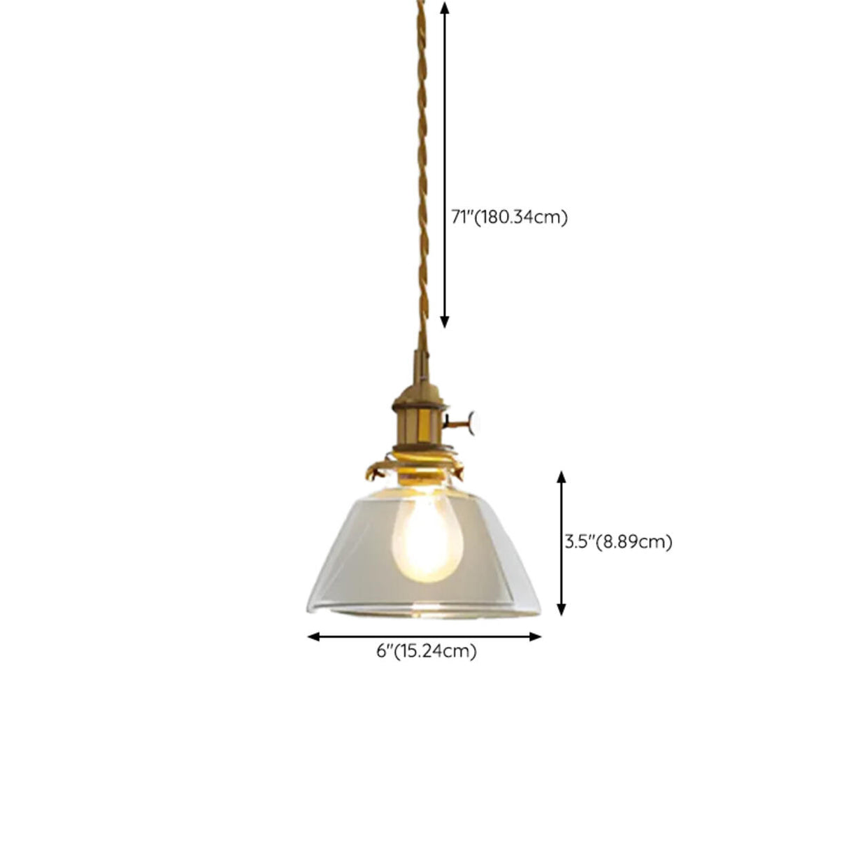 Vintage Transparent Glass Pendant Light Image - 25