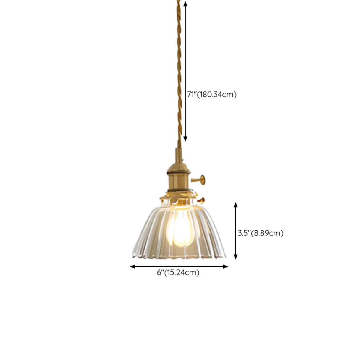 Vintage Transparent Glass Pendant Light Image - 26