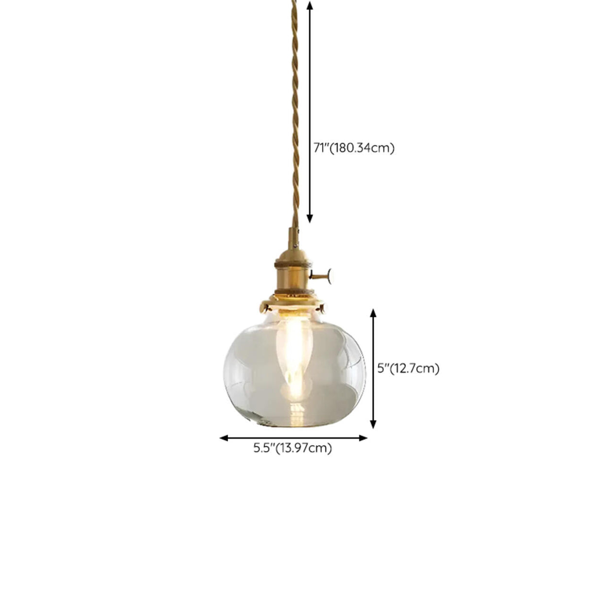 Vintage Transparent Glass Pendant Light Image - 27