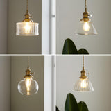 Vintage Transparent Glass Pendant Light Image - 4
