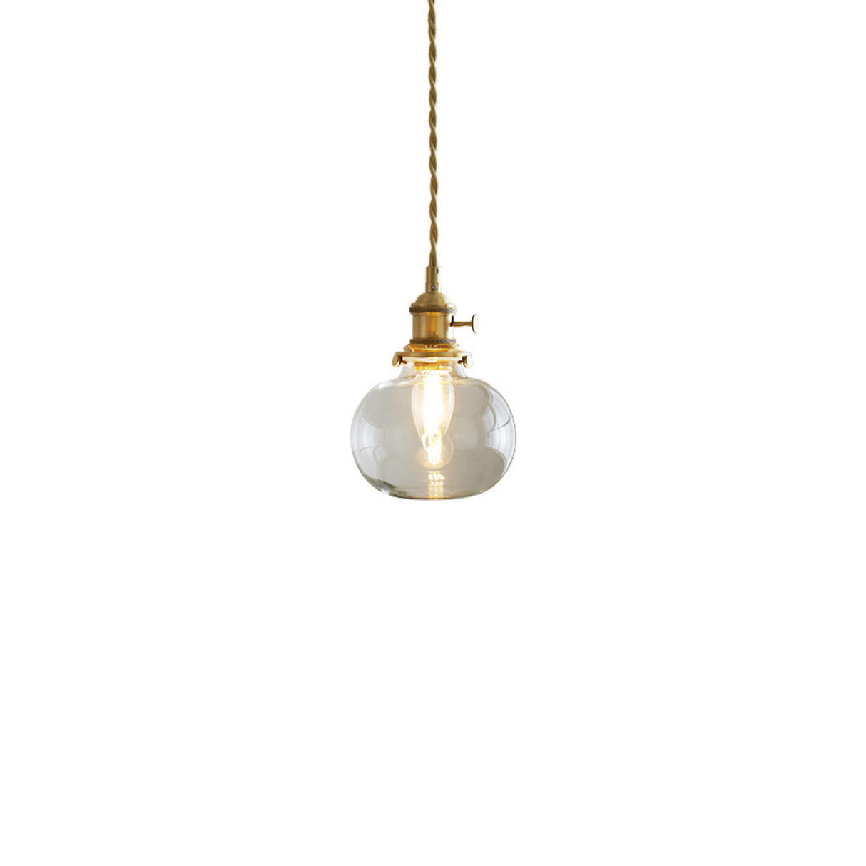 Vintage Transparent Glass Pendant Light Image - 5
