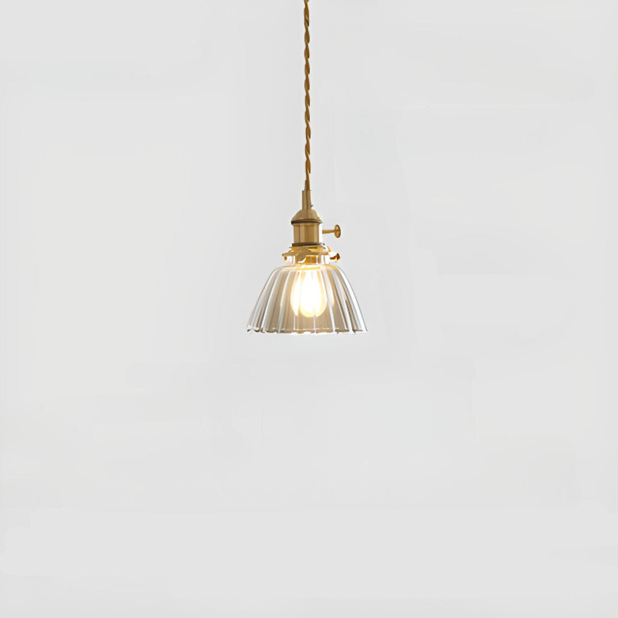 Vintage Transparent Glass Pendant Light Image - 6