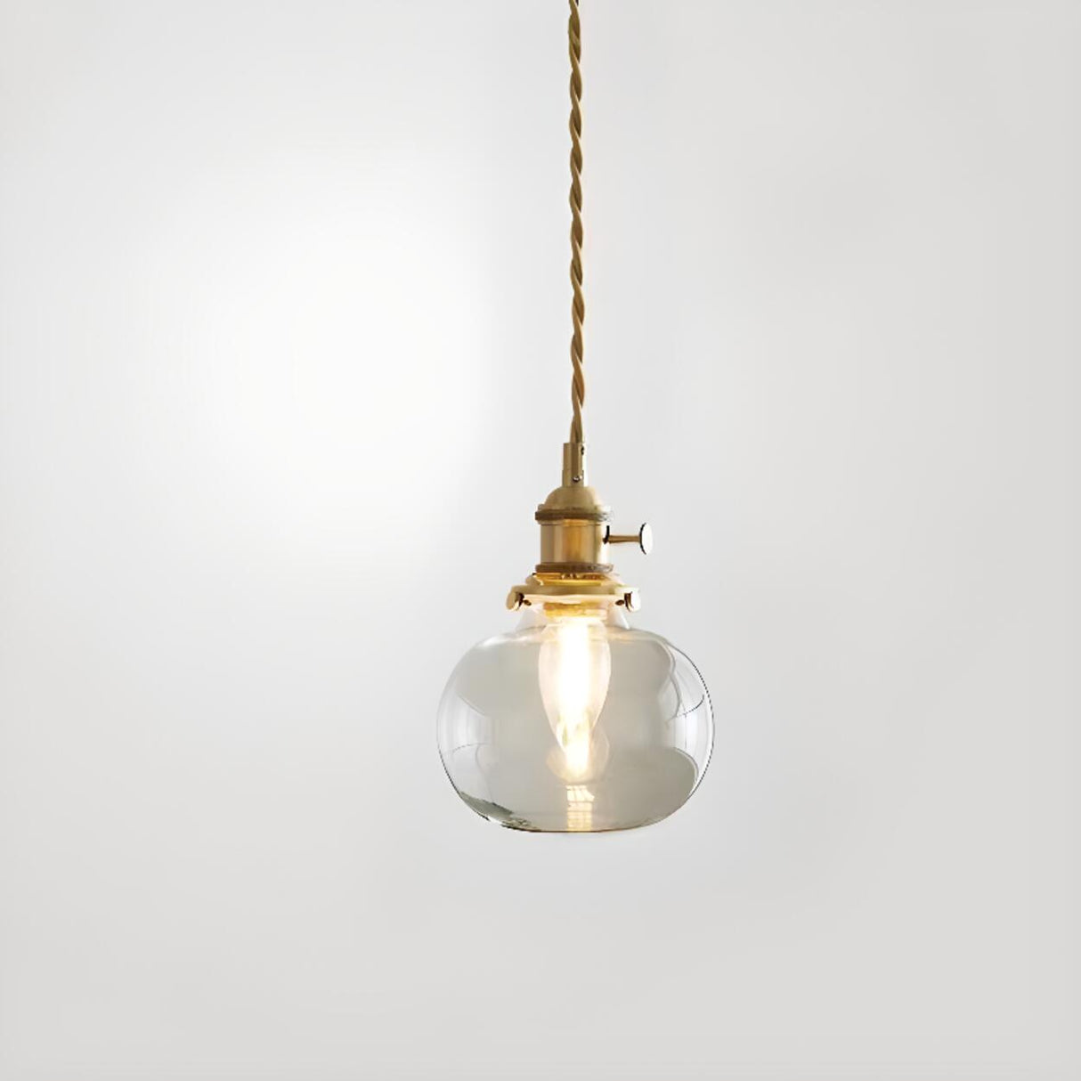 Vintage Transparent Glass Pendant Light Image - 7