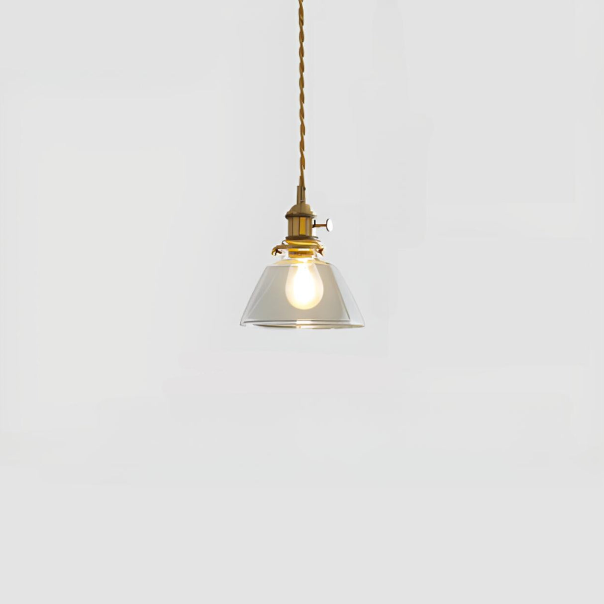 Vintage Transparent Glass Pendant Light Image - 8
