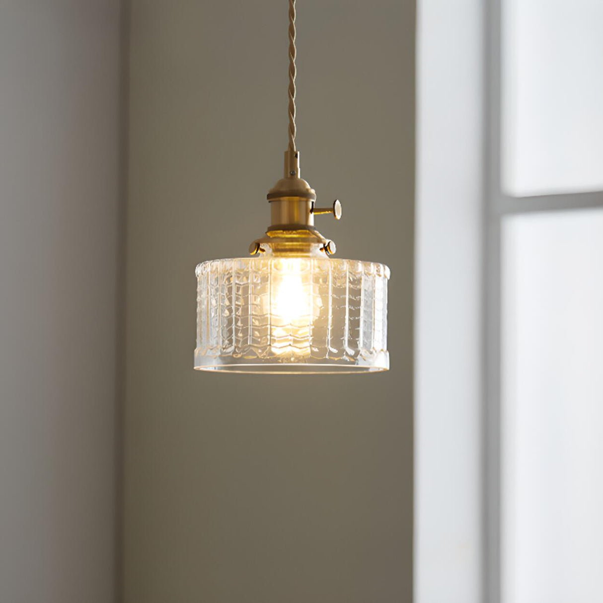 Vintage Transparent Glass Pendant Light Image - 9