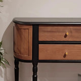 Vintage Two-Drawer Wood Narrow Console Table with Shelf Image - 5