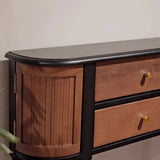 Vintage Two-Drawer Wood Narrow Console Table with Shelf Image - 6