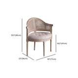 Vintage Upholstered Distressed Wood Cane Back Dining Chair Image - 10