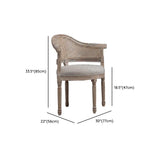 Vintage Upholstered Distressed Wood Cane Back Dining Chair #size