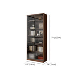 Vintage Vertical Glass Doors Timber Tall Bookcases Image - 17