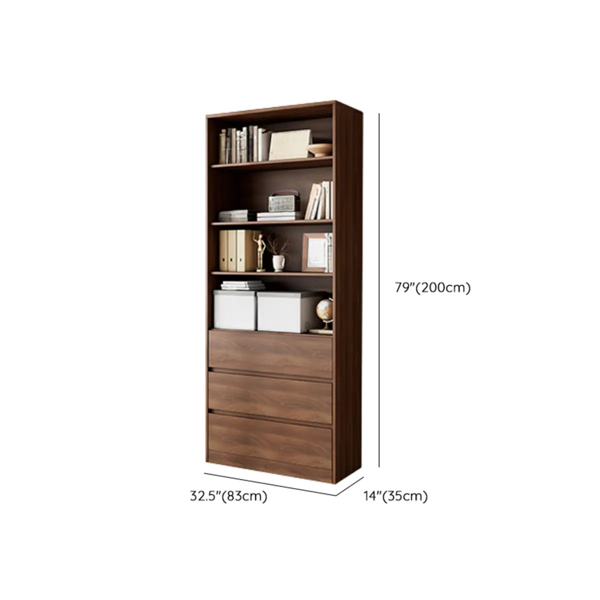 Vintage Vertical Glass Doors Timber Tall Bookcases Image - 19