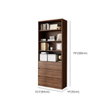 Vintage Vertical Glass Doors Timber Tall Bookcases Image - 19