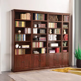 Vintage Vertical Solid Walnut Tall Storage Bookcase Image - 1