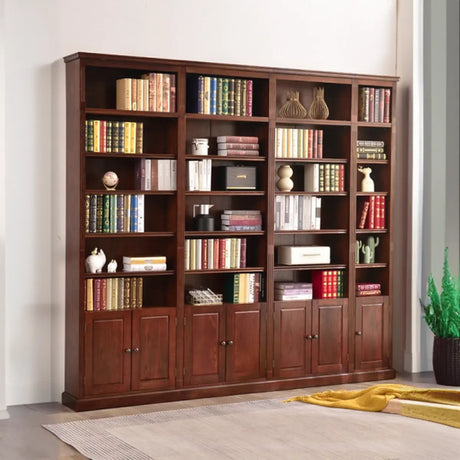 Vintage Vertical Solid Walnut Tall Storage Bookcase Image - 1