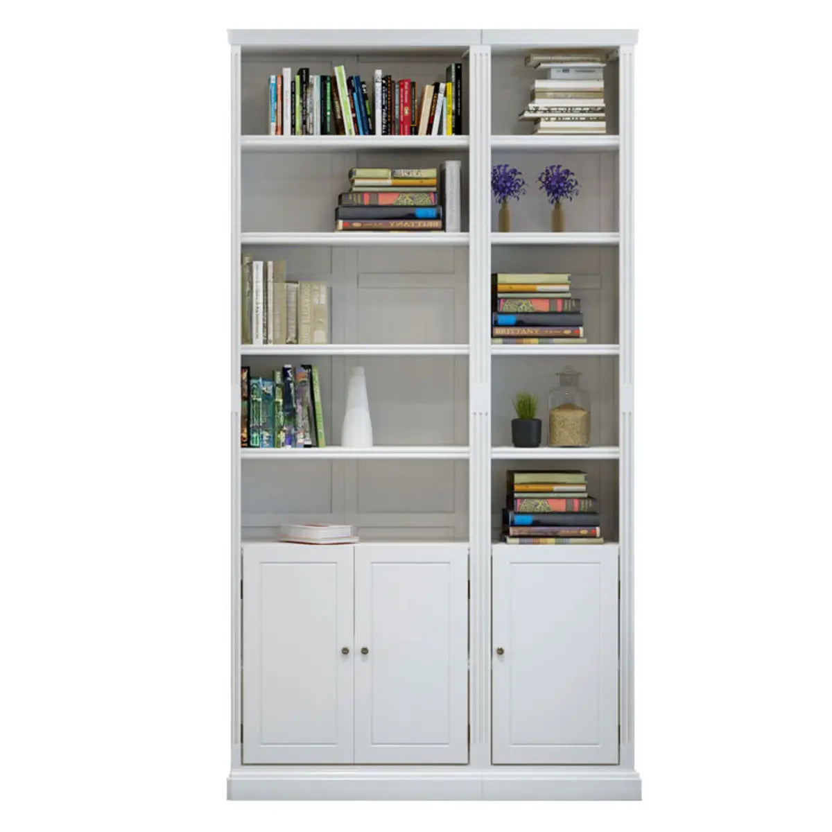 Vintage Vertical Solid Walnut Tall Storage Bookcase Image - 11