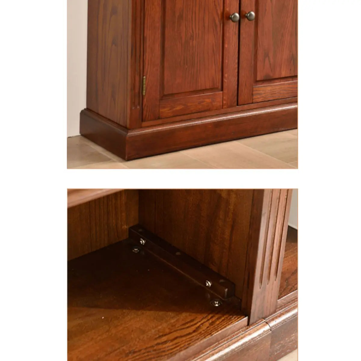 Vintage Vertical Solid Walnut Tall Storage Bookcase Image - 14