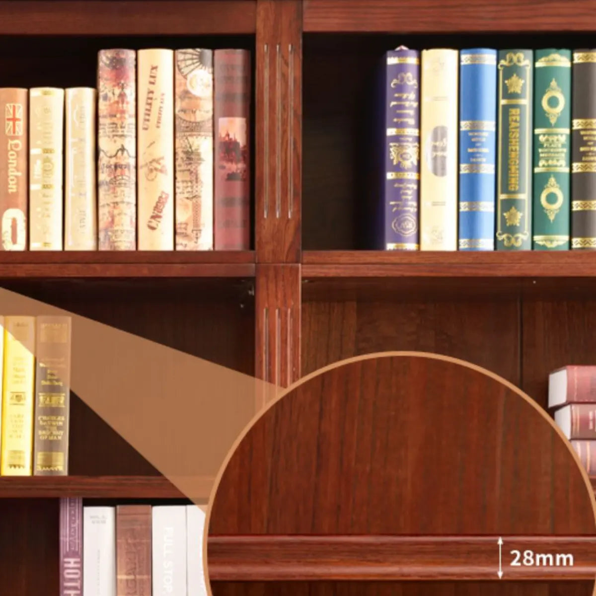Vintage Vertical Solid Walnut Tall Storage Bookcase Image - 15