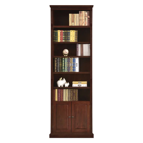 Vintage Vertical Solid Walnut Tall Storage Bookcase Image - 2