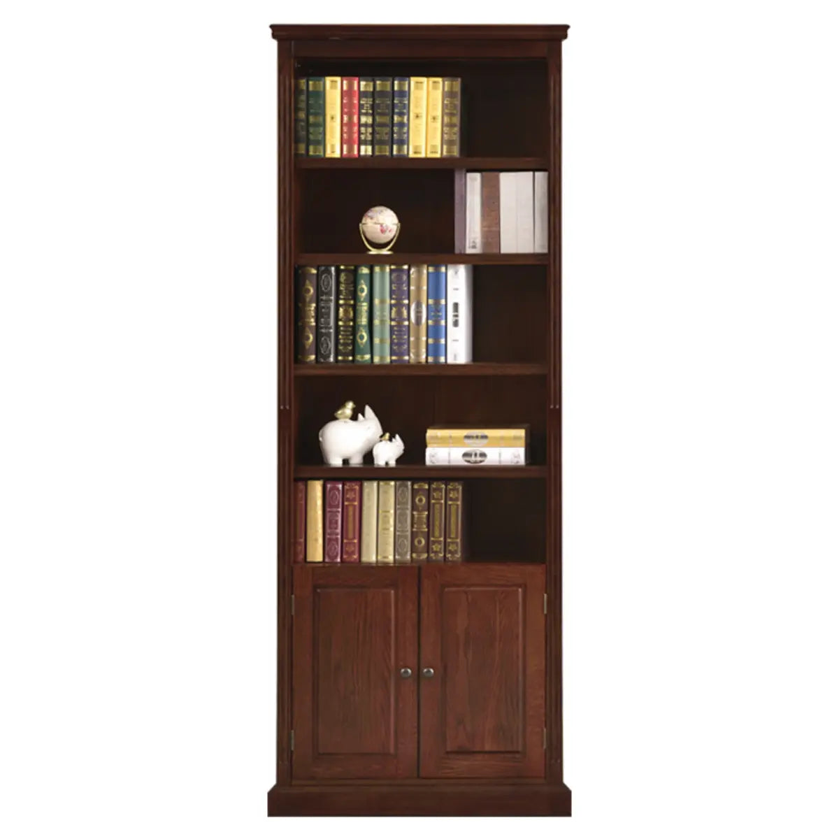 Vintage Vertical Solid Walnut Tall Storage Bookcase Image - 3