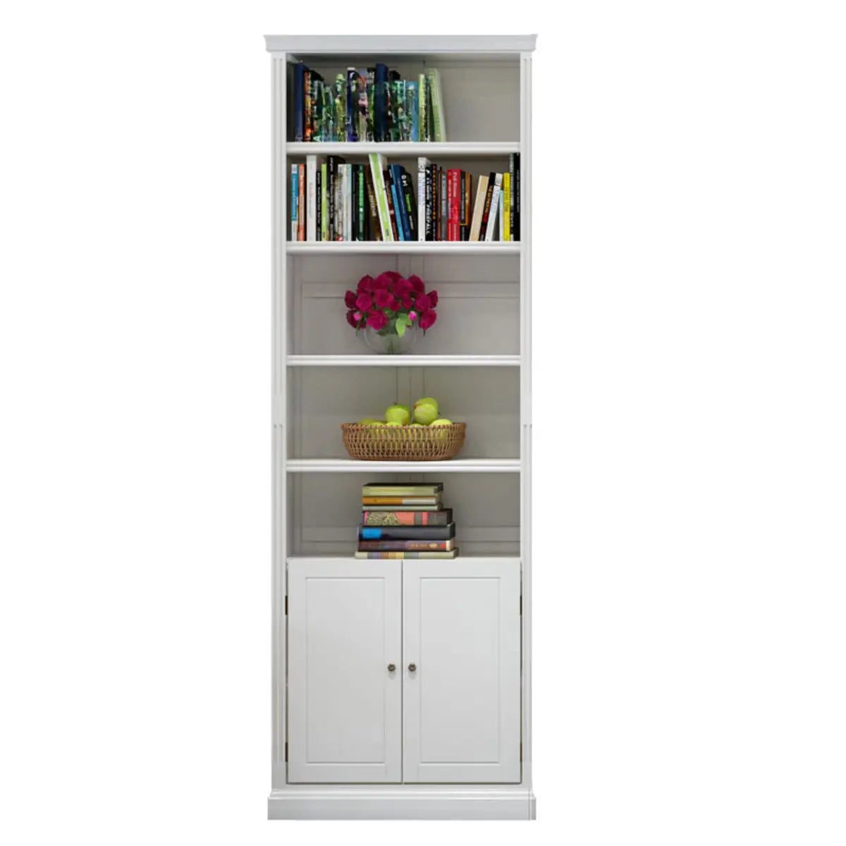 Vintage Vertical Solid Walnut Tall Storage Bookcase Image - 9