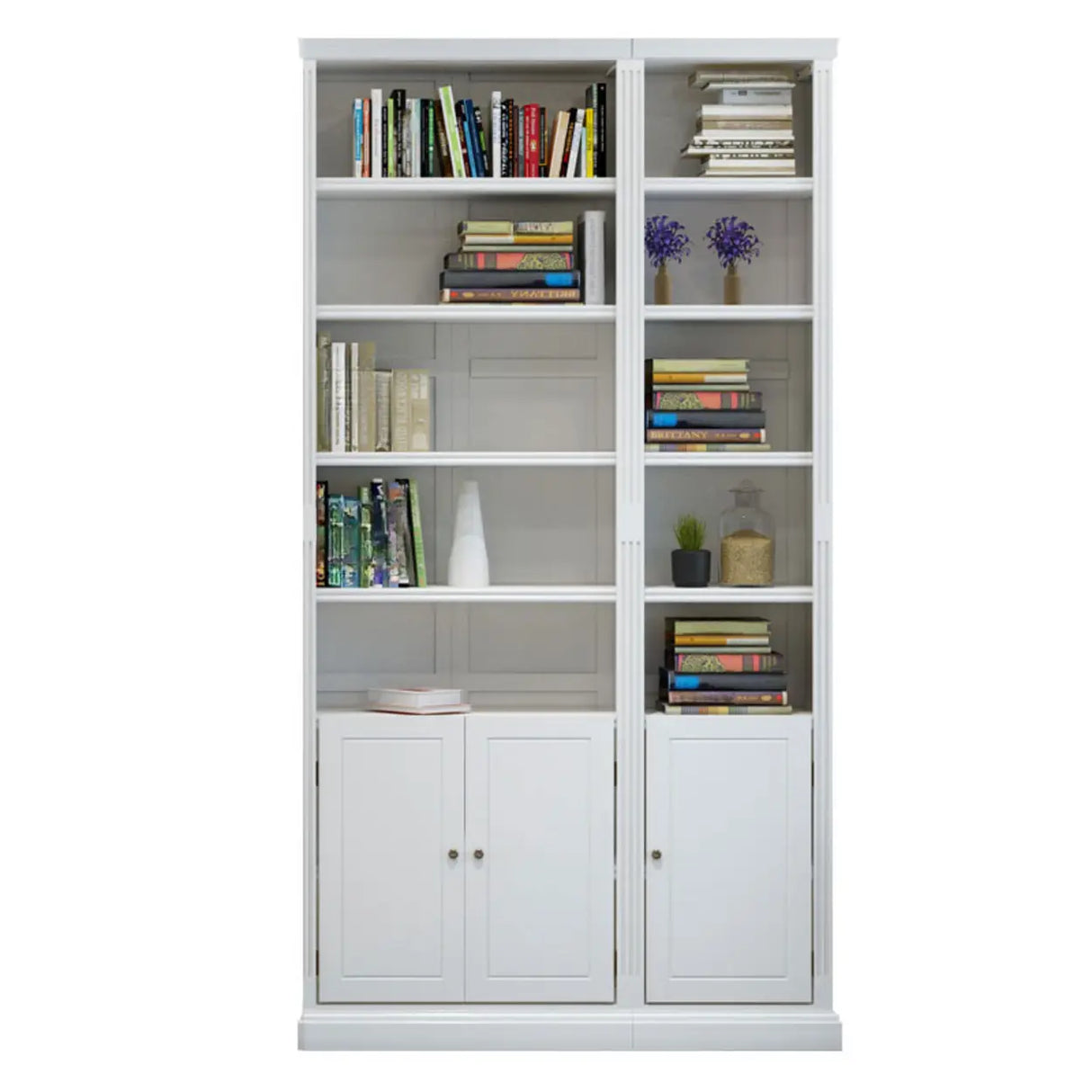 Vintage Vertical Walnut Tall Storage Bookcase Image - 11