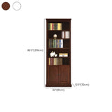 Vintage Vertical Walnut Tall Storage Bookcase #size