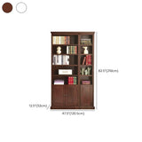 Vintage Vertical Walnut Tall Storage Bookcase Image - 17