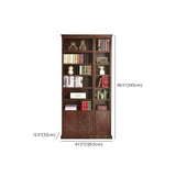 Vintage Vertical Walnut Tall Storage Bookcase Image - 19