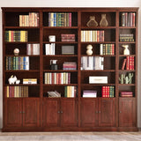 Vintage Vertical Walnut Tall Storage Bookcase Image - 4