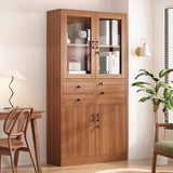 Vintage Vertical Wood Brown Storage Barrister Bookcase Image - 14