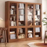 Vintage Vertical Wood Brown Storage Barrister Bookcase Image - 1